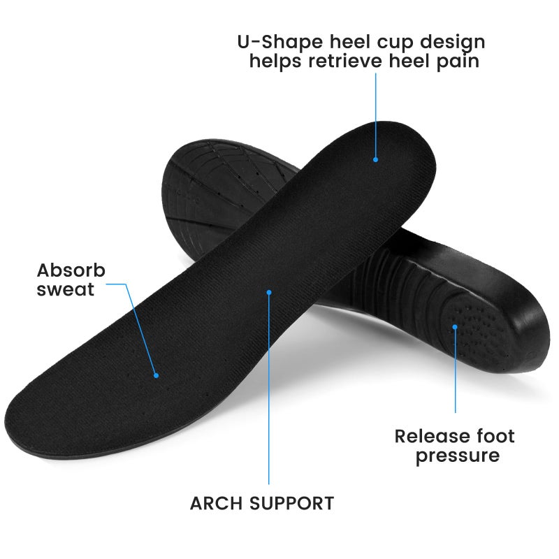 Amitataha Shoe Insoles Memory Foam Insoles Plantar Fasciitis Orthotics Shoe Inserts Providing Excellent Shock Absorption for Feet Relief  Comfortable Insoles for Women Men Everyday Use M [US M: 6.5-9/W: 7.5-10] - Image 3